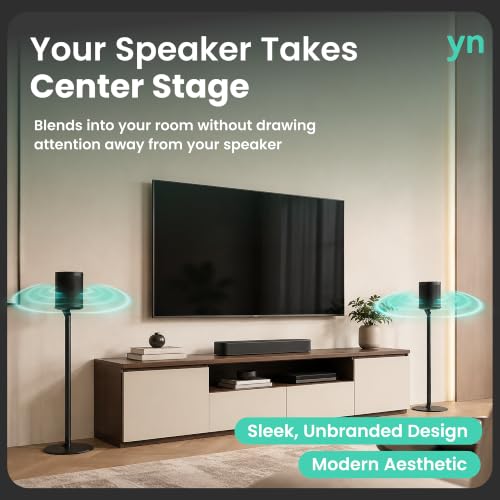 ynVISION.DESIGN Black Speaker Stands for Sonos One, SL & Play:1 - 2 Pack