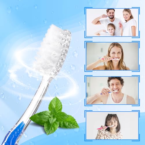 200 pcs Prepasted Disposable Toothbrushes Bulk - 2 Colors, Travel-Ready