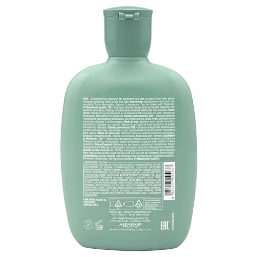 Alfaparf Milano Semi Di Lino Scalp Renew Low Shampoo for Thinning Hair - Sulfate Free Shampoo - Strengthens, Re-densifies and Stimulates Hair Fiber - Professional Salon Quality