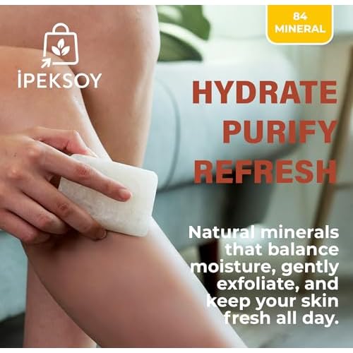 Natural Salt Soap Bar ? Purifying and Exfoliating Organic Unscented Bar Soap for Men & Women ? Pure Mineral Rock Salt Soap for Gentle Skin Care and Odor Control (Salt (4 Pieces))