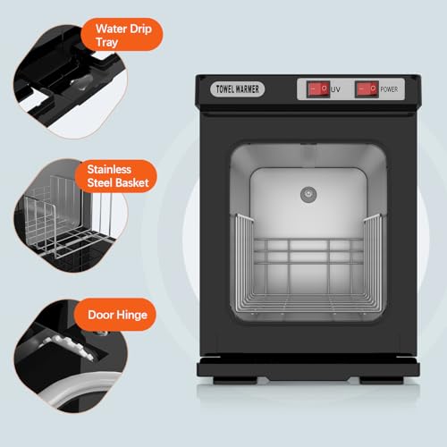 Utenzi Hot Towel Warmer, Spa Towel Cabinet 5L Professional Mini Towel Heater, Towel Warmer for Facials SPA Barbershop Esthetician (Black)