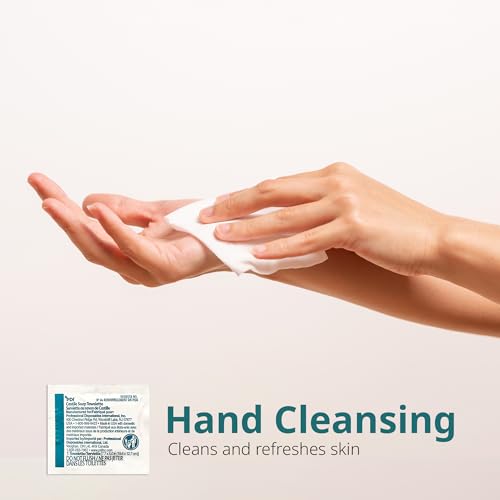 PDI Castile Soap Towelettes, Face and Hand Cleansing, 100 Individually Wrapped Wipes Per Box