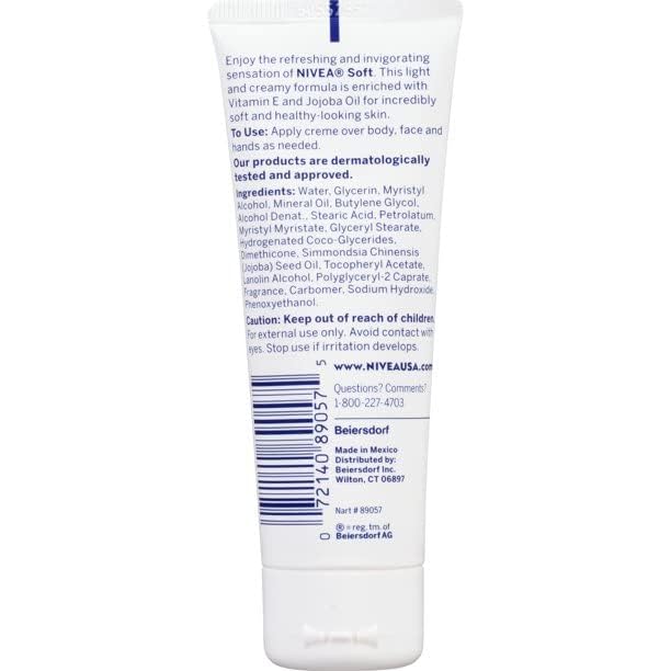 NIVEA Soft Moisturizing Cream - 2.6 Fl Oz Pack of 6, All-Purpose Hydrating Lotion