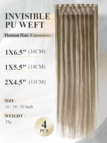 Hanne Fashion Highlight Blonde 16 Inch Micro Bead Human Hair Extensions P60 4Pcs Glueless Weft