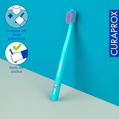 Soft Toothbrush for Adults - Gentle, Plaque-Removing, 1560 Ultra-Fine Filaments, Pack of 3