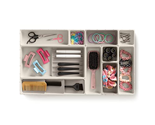 Joseph Joseph Viva Modular Makeup Organizer Set - 12pc Drawer Storage with Compartments & Brush Holder