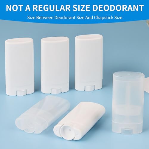 100PCS 15ML Transparent Reusable Oval Lip Balm & Deodorant Tubes for DIY Crafts - Variation of THIS listing