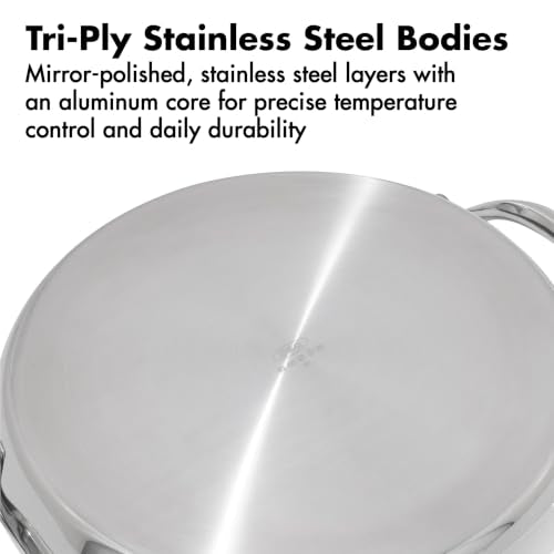OXO Hybrid Nonstick Stainless Steel Griddle Pan - Induction & All Cooktop, Stay-Cool Handle, Dishwasher Safe