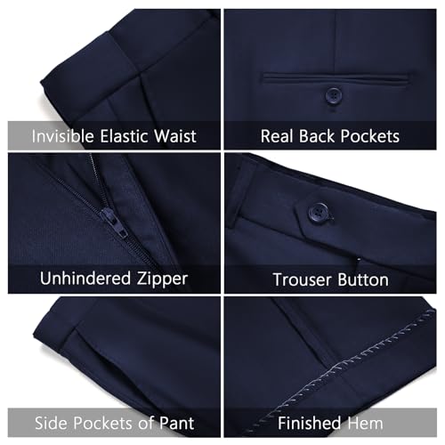 MAGE MALE Mens 2 Piece Suit Slim Fit Solid Wedding Prom Tuxedo Suit with One Button Notch Lapel Blazer and Pants
