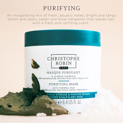 Christophe Robin Purifying Scalp Scrub with Sea Salt 2.5 Fl Oz – Exfoliating Treatment