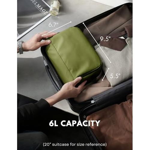 Large Hanging Travel Toiletry Bag for Men Women, 6L Dopp Kit Wide Open Cosmetic Makeup Bag Water-resistant Bathroom Shower Bags for Toiletries, Grooming, Shaving Organizer Bag