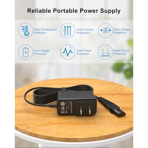 Charger for Braun Charger,12V Power Cord Compatible with Braun Shaver Series 3/5/7/9/1,Razor 3040s 310s 340S, 740S 7865 9290cc 9095cc and more models