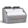 Kids 2-in-1 Toy Storage Chest & Art Easel - Gray