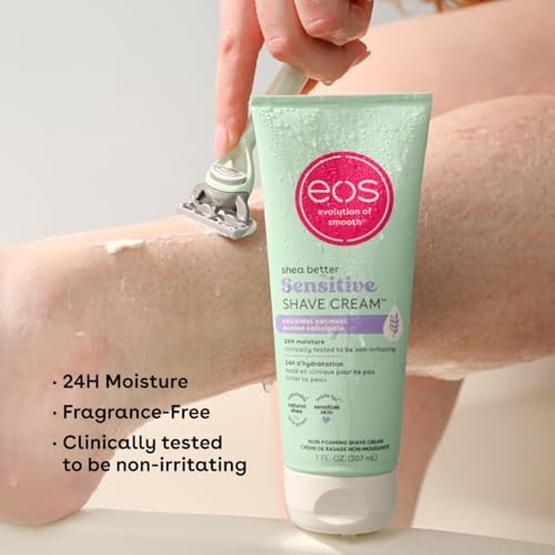 eos Shea Better Sensitive Skin Women's Shave Cream- Fragrance-Free of 7 oz containers,(Pack of 4)