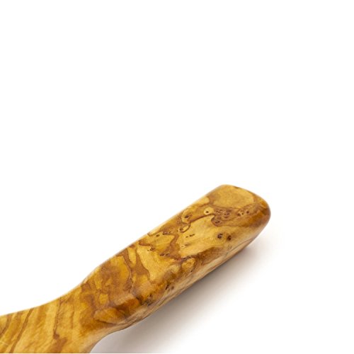 Men's Oval Hairbrush with Pure Bristle and Olivewood Handle - Made in Germany