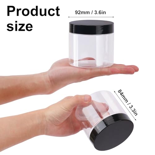 30 Packs 14 oz Transparent Plastic Jars with Black Lids - Cosmetic & Kitchen Storage Variation of THIS listing