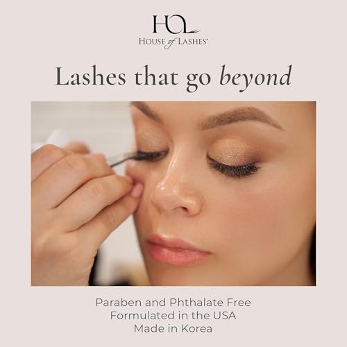 House of Lashes Latex-Free Eyelash Glue for Sensitive Eyes - Clear, Long-Lasting, Water-Resistant, 2 Pack