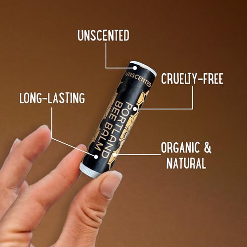 Portland Bee Balm Unscented Lip Balm Value Pack - 9 Tubes, Natural Beeswax, Organic Oils