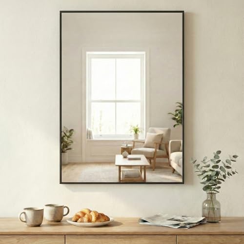 30x36 Inch Matte Black Rectangular Bathroom Vanity Mirror - Variation of THIS listing