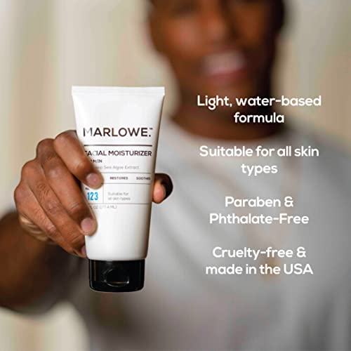 MARLOWE. No. 123 Men's Facial Moisturizer and No. 122 Facial Scrub Skincare Pack | Exfoliating Face Wash and Lightweight Daily Face Cream | Suitable for Dry and Oily Skin | Natural Ingredients