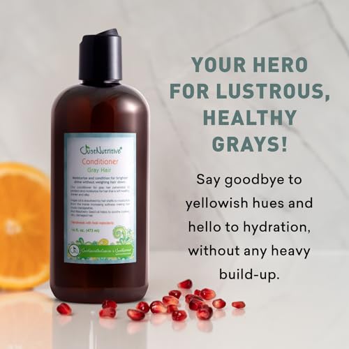 Just Nutritive Gray Hair Conditioner 16oz Pack of 2 - Natural Brightening & Moisturizing