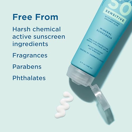 Blue Lizard Mineral Sunscreen SPF 50+ 5 Fl Oz Tube Pack of 2 Water Resistant Fragrance Free Sensitive Skin