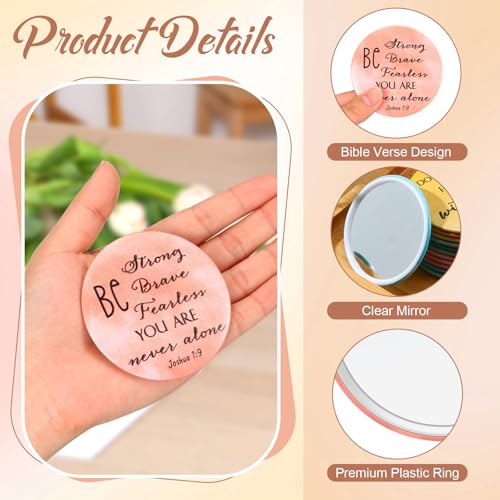 GlikCeil 54 Pack Christian Compact Mirrors with Bible Verses for Women - Inspirational Religious Gift Set Variation of 54
