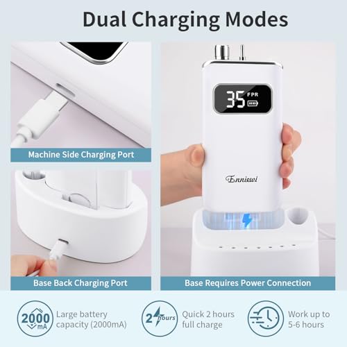 Enniewi White Cordless Electric Nail Drill Kit with 7 Bits & Rechargeable Base