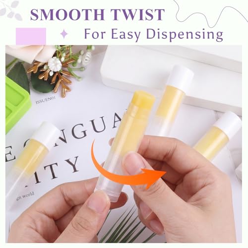 White & Clear 5g Lip Balm Tubes Kit with Filling Trays & Spatulas - DIY Lipstick & Perfume Containers