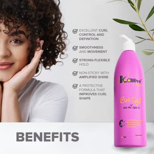 Curl Gel for All Hair Types - Defines & Controls Frizz, 16 oz