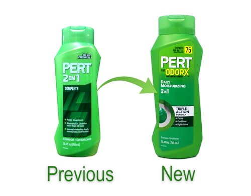 Men's 2-in-1 Shampoo and Conditioner for Normal Hair - Medium, 25.4 oz Bottles (Pack of 4)