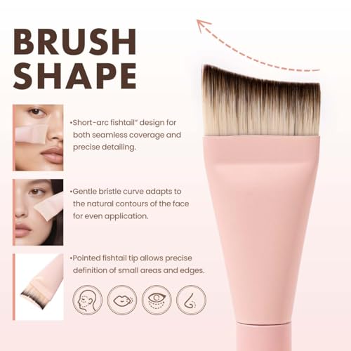 Makeup Brush & Sponge Set Rosy Reverie Satin Rose Edition K - 3-Piece Kit for Flawless Foundation & Powder
