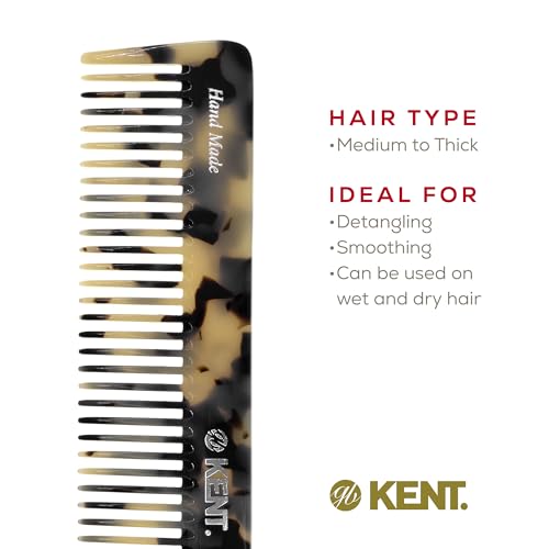 2 Pack Wide Tooth Detangler Comb for All Hair Types - Handmade Sawcut & Polished