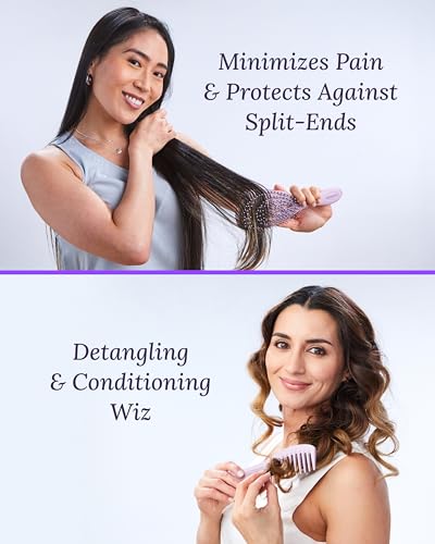 Detangling Hair Brush and Wide Tooth Comb Set for All Hair Types