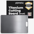 Plateful Titanium Cutting Board Small with Juice Groove - Food Safe, Hygienic Kitchen Tool