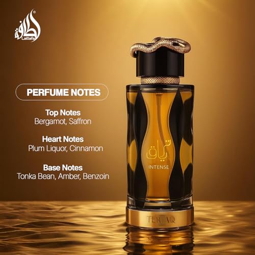 Lattafa Teriaq Intense Unisex Eau de Parfum 3.4oz Long-Lasting Oriental Fragrance