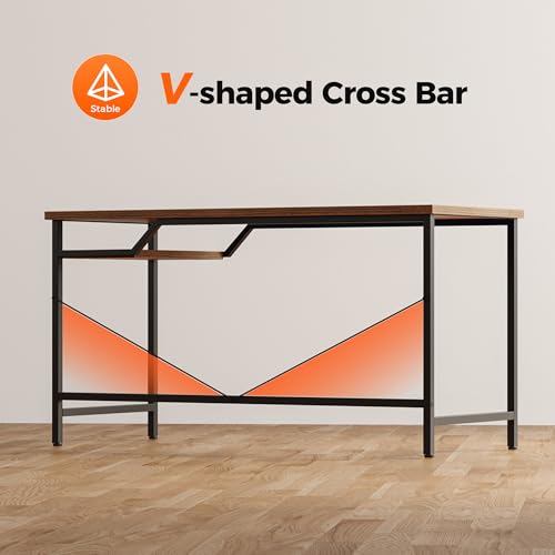 Brown 48x24 Inch Computer Desk - 0.6 Inch Thick Small Office Table