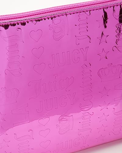 Pink Makeup Bag Organizer with Heart Crown, Travel Cosmetic Case