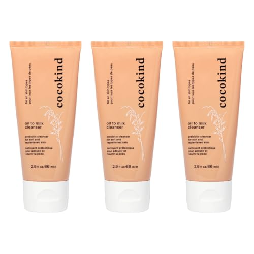 Cocokind Oil to Milk Face Wash, Based Cleanser and Makeup Remover - Cleansing, Cleansing Milk and Cream Cleanser for Face, 3 Pack