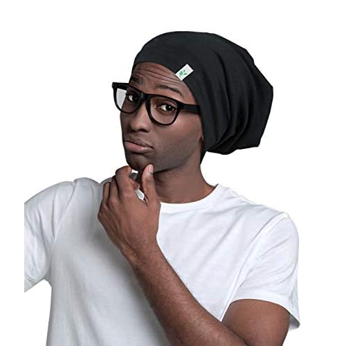 Sleep Cap-2Pcs Designed for Men with Natural Curly Wave Hair Satin Lined,Gifts for Boyfriend,Husband & Dad,