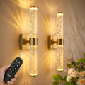 Guwikou Gold 15.7 Inch Battery Operated Wall Sconces Set of Two - Dimmable Wireless Wall Lights