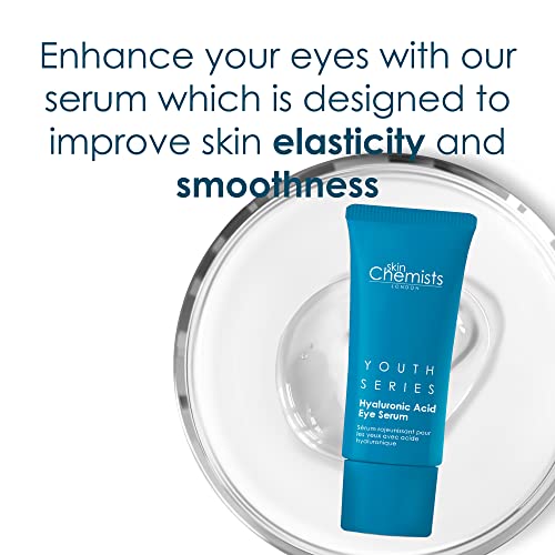 Skin Chemists Hyaluronic Acid 1% Eye Serum | Replumps, Brightens And De-Puffs Eyes | 0.5 Fl Oz (Pack of 2)