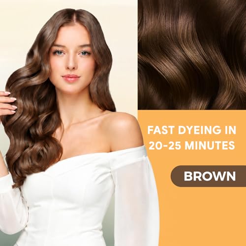 Brown Hair Dye Shampoo 3 in 1 for Gray Hair Coverage - BROWN