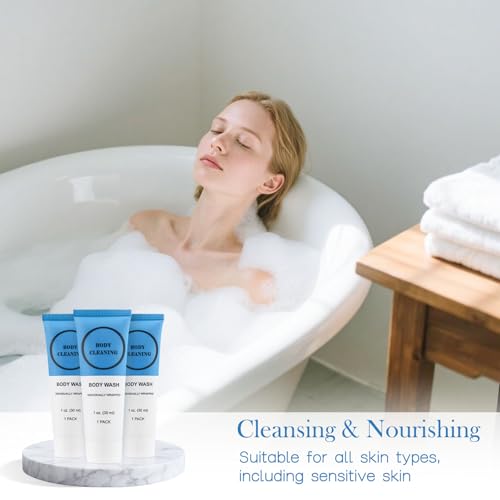 60 Pack Travel Size Body Wash 1oz/30ml Individually Wrapped Bulk - RSQAZQ