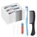 Disposable Toothbrush Set with Toothpaste Floss Comb - Bulk Travel Kit for Hotels & Homeless