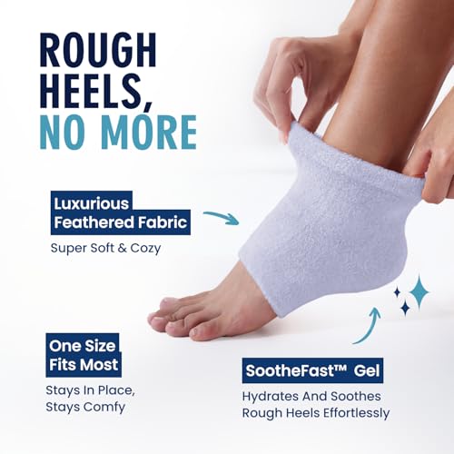 Dr. Frederick's Original Moisturizing Fuzzy Heel Socks for Dry Cracked Heels Treatment - Infused with Olive Oil, Jojoba Oil and Vitamin E - 2 Pairs - Self Care Gifts for Women & Men - Variety Pack