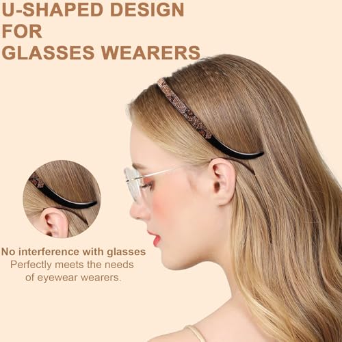 Fashion Glitter Sparkly Diamond Headbands for Eyewear AB Silver - Non-Slip Comfortable Women & Girls Hair Accessories