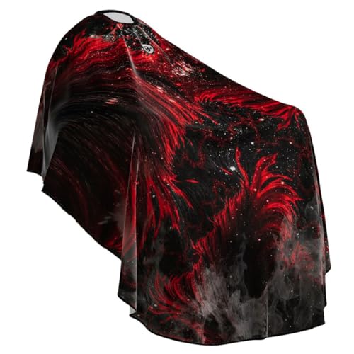 Professional Hairdressing Cape with Adjustable Neck for Barbers and Salons - Red