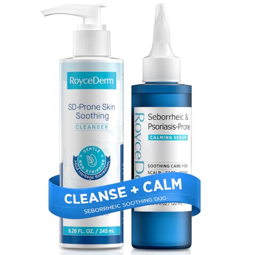 Seborrheic & Psoriasis Skin Care Bundle with Calming Serum & Fragrance-Free Face & Body Wash - Serum & Face Wash