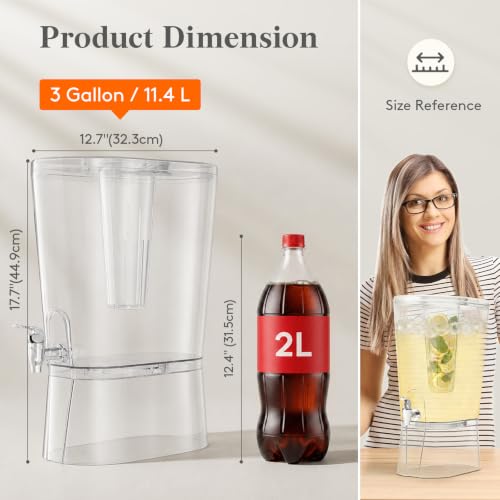 Lifewit 3 Gallon Drink Dispenser with Fruit Infuser & Leak-Proof Spigot - 2 Pack